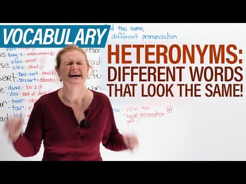 English Heteronyms: Different words that look the same! thumbnail