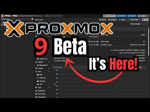 Proxmox VE 9 & Backup Server 4 Beta: Deep Dive of Features! thumbnail