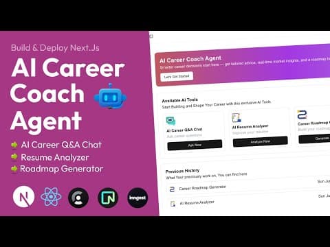 Build & Deploy AI Career Coach Agent | Full Stack Next.js App with React, Clerk, Neon, Inngest thumbnail