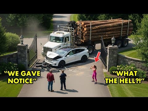 HOA Karen Kept Parking Her Tesla in Front of My Gate — So I Crushed It With a Logging Truck! thumbnail