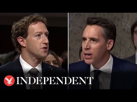 Zuckerberg and Senator Hawley clash in fiery child safety hearing thumbnail