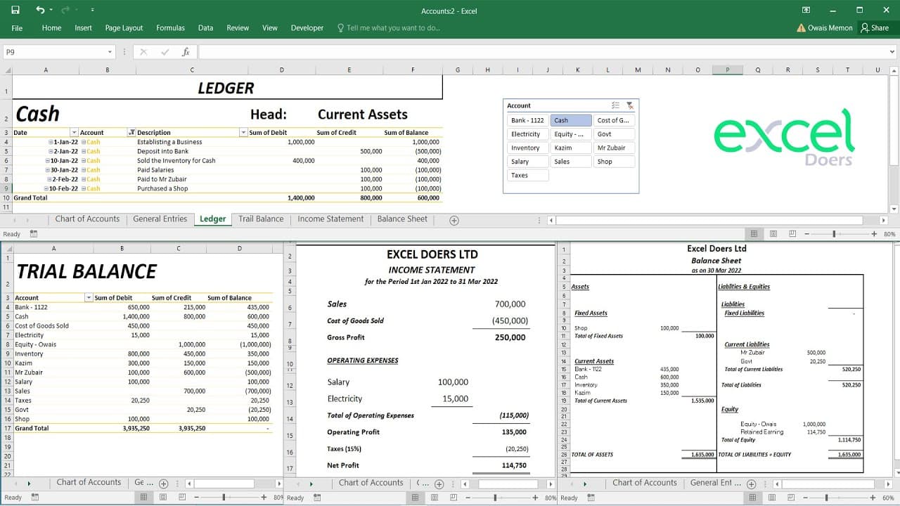How to Automate an Accounting Ledger and Financial Statements in Excel ...