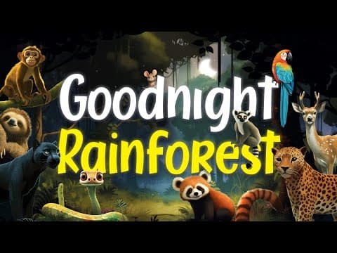Goodnight Rainforest | Relaxing Rain Sounds | Bedtime Story for Babies and Toddlers 🦜 thumbnail