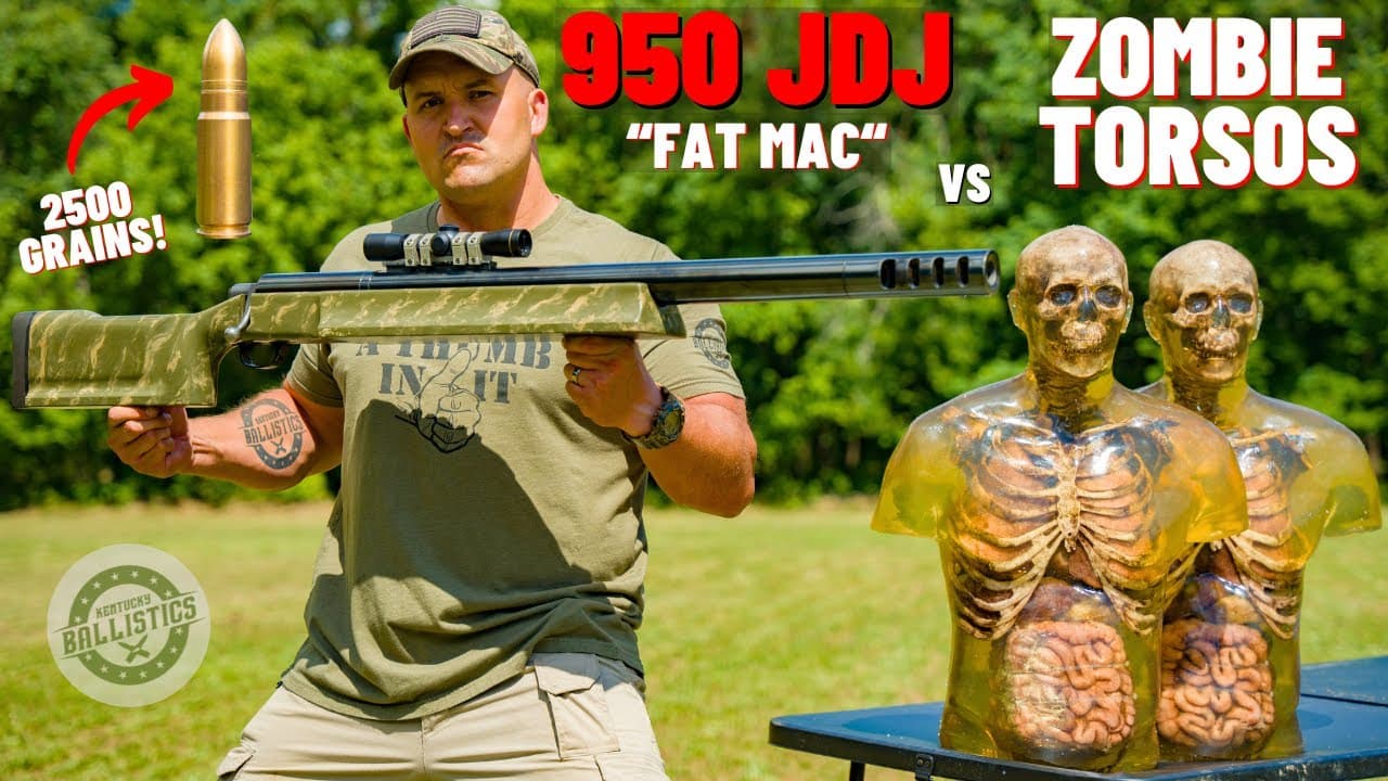 950 JDJ FAT MAC vs Zombie Torsos (The World’s Most Powerful Rifle ...