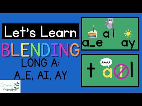 Let's Learn Blending Long A: A_E, AI, AY thumbnail