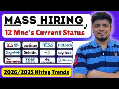 MASS Hiring (2026, 2025 Trends) | 12 Mnc's Upcoming Mass Hiring | Current Status & Every Year Hiring thumbnail