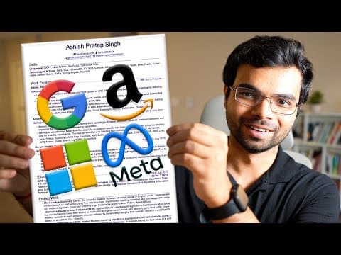 My Resume That Got Selected at GOOGLE, AMAZON, MICROSOFT & META thumbnail