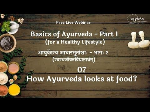 07 | How Ayurveda looks at food |  Basics of Ayurveda |  Dr.  Gitanjali S thumbnail