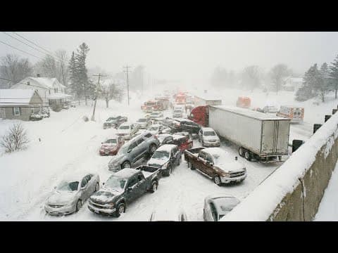 Chaos in Indiana Today! 45 Car Pileup Shuts Down Interstate 70 thumbnail