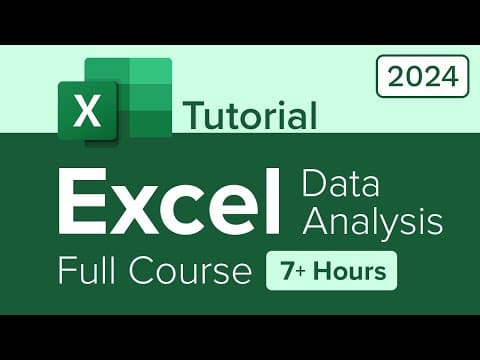 Excel Data Analysis Full Course Tutorial (7+ Hours) thumbnail