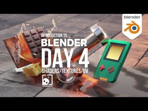 Blender Day 4 - Shading/Texturing/UV - Introduction Series for Beginners thumbnail