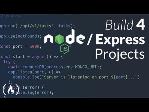 Node.js / Express Course - Build 4 Projects thumbnail
