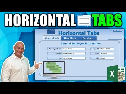 Learn How To Create Horizontal Tabs in Microsoft Excel In This Easy VBA Tutorial Video thumbnail