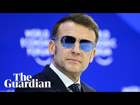 French president Emmanuel Macron delivers a speech at the WEF in Davos – watch live thumbnail