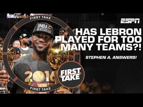 Stephen A. says LeBron's legacy isn't hurt by playing for too many teams | First Take YT Exclusive thumbnail