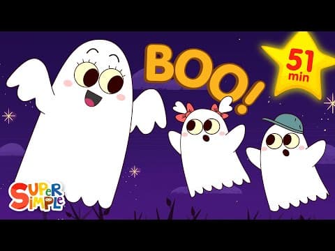 Five Little Ghosts | + More Halloween Songs | Super Simple Songs thumbnail