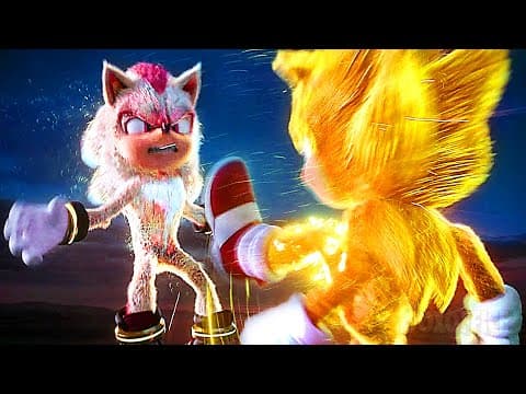 Super Sonic VS Super Shadow on Earth and in SPACE | Sonic 3 The Movie BEST SCENES 🌀 4K thumbnail