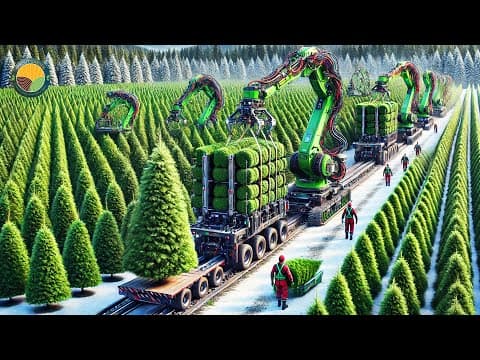 How Farmers Harvest One Million Christmas Trees by Helicopters for the Holiday | Farming Documentary thumbnail