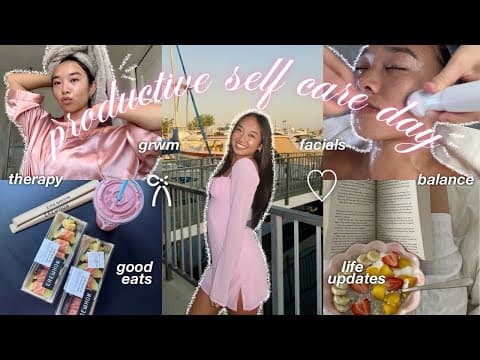 productive self care day vlog 𐙚♡ thumbnail