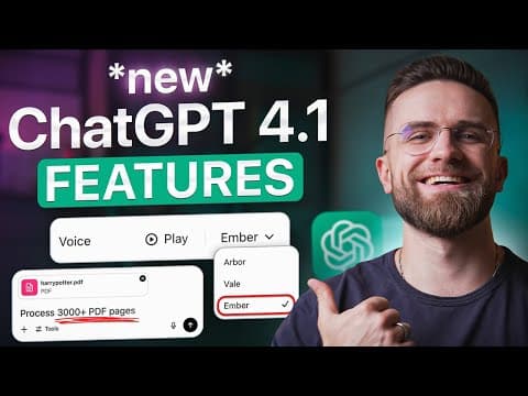ChatGPT-4.1 Features Explained in 15 Minutes! (Full Guide for Beginners) thumbnail