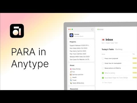 Our Review: Testing the PARA Method in Anytype thumbnail