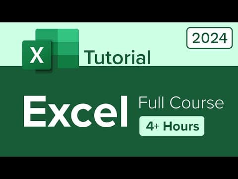 Excel Full Course Tutorial (4+ Hours) thumbnail