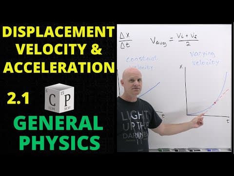 Displacement, Velocity, and Acceleration | 2.1 General Physics thumbnail