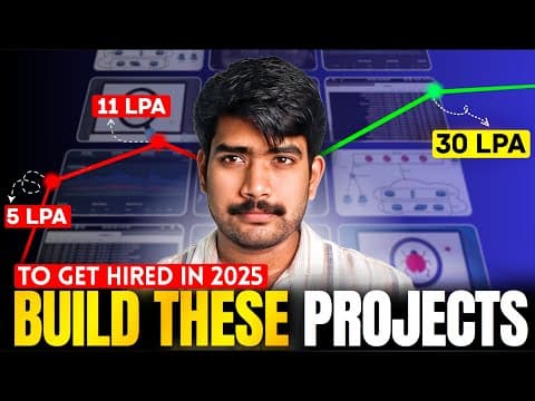 Want a Job in 2025? Build These 6 Projects NOW! | Telugu thumbnail