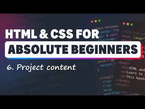 HTML & CSS for Absolute Beginners: Adding content to our project thumbnail