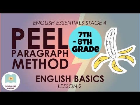 Using the PEEL Paragraph Method - 7th - 8th Grade English (Stage 4 English Basics lesson 2) thumbnail