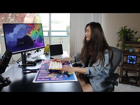 apartment home office desk tour 🐈 thumbnail