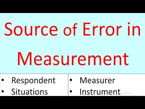 Source of Error in Measurement thumbnail