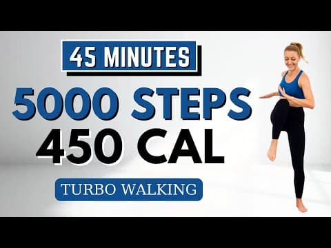 🔥5000 STEPS TURBO WALKING🔥AB FOCUSED Walking Workout for Weight Loss🔥Knee Friendly | No Repeats🔥 thumbnail