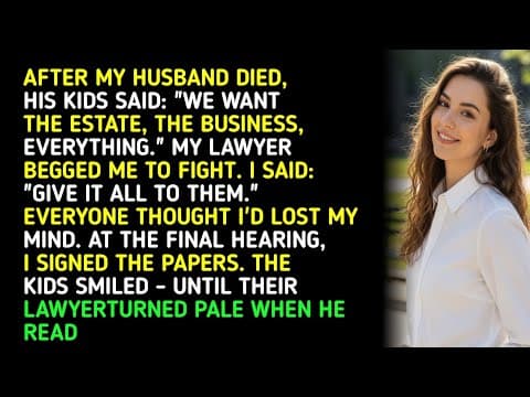 AFTER MY HUSBAND DIED, HIS KIDS SAID: "WE WANT THE ESTATE, THE BUSINESS, EVERYTHING." MY LAWYER B... thumbnail