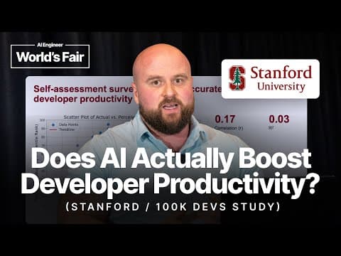 Does AI Actually Boost Developer Productivity? (100k Devs Study) - Yegor Denisov-Blanch, Stanford thumbnail