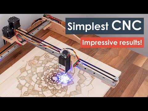 How I built the Simplest CNC Machine with minimum parts possible | DIY Laser Engraver thumbnail