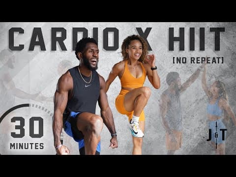 30 Minute Full Body Cardio HIIT Workout [NO REPEAT] thumbnail