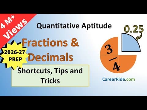 Fractions and Decimals - Shortcuts & Tricks for 2026 Placement Tests, Job Interviews & Exams thumbnail