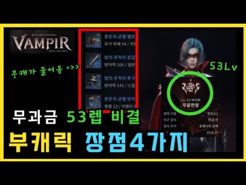 뱀피르 부캐릭으로 리세마라 없이 53렙 달성하는 방법은 무엇인가요? thumbnail
