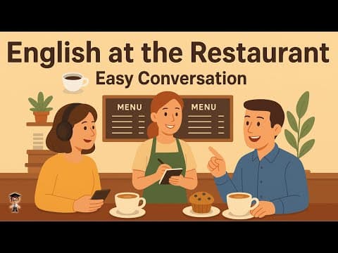 Learn English at the Restaurant 🍔 Easy Conversation for Beginners | Mr. English Channel Podcast thumbnail