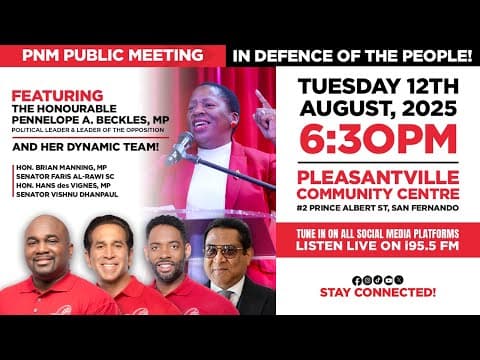 PNM Public Meeting In Defence of the People! - Pleasantville Community Centre thumbnail