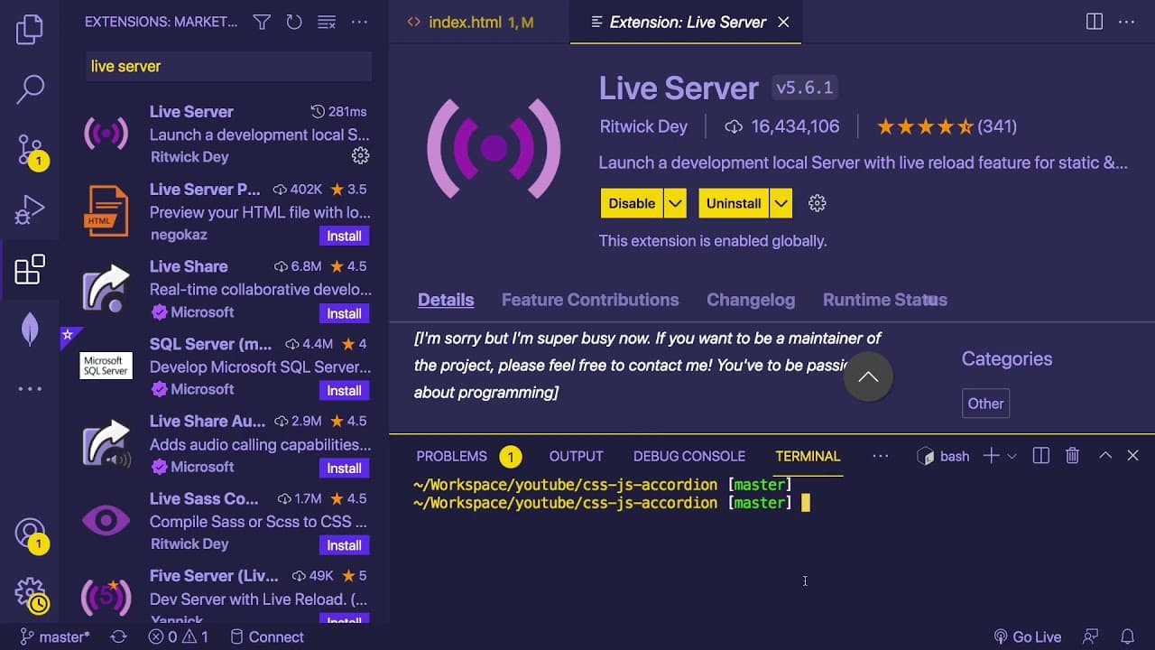 YouTube video player