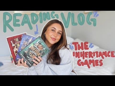 reading the inheritance games series for the first time | reading vlog thumbnail