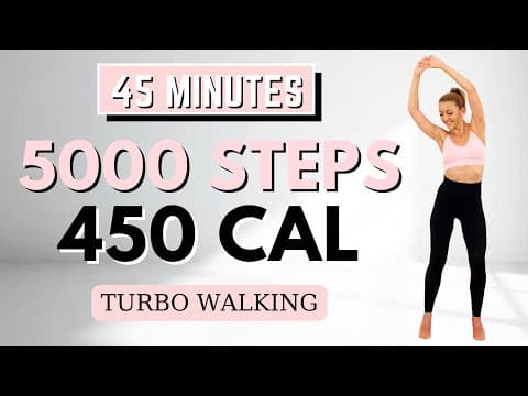 🔥5000 STEPS TURBO WALKING🔥FAST WALKING for WEIGHT LOSS🔥KNEE FRIENDLY🔥NO JUMPING🔥FAT BURNING CARDIO🔥 thumbnail