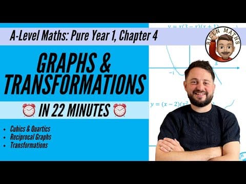 Graphs & Transformations in less than 22 minutes • A-Level Maths, Pure Year 1, Chapter 4 📚 thumbnail
