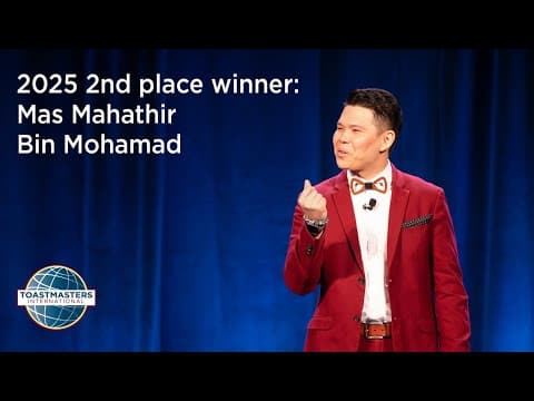 Mas Mahathir Bin Mohamad: 2nd place winner, 2025 World Championship of Public Speaking thumbnail