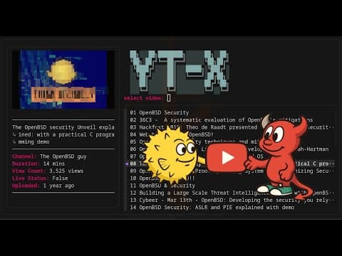 The best way to play YouTube on OpenBSD and FreeBSD (in terminal) thumbnail