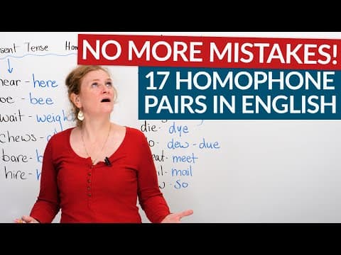 Learn 17 homophone pairs in English: be/bee, know/no, hear/here… thumbnail
