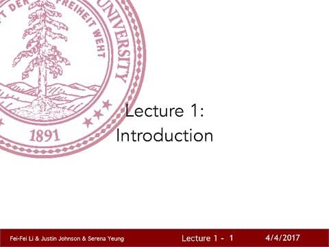 Lecture 1 | Introduction to Convolutional Neural Networks for Visual Recognition thumbnail
