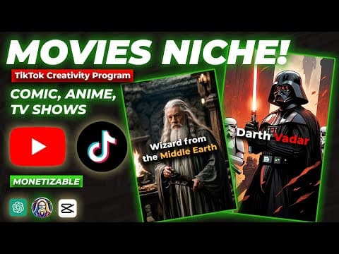 How To Create Movie Review Videos for TikTok Creativity Program Beta With AI(Best Niche Ever) thumbnail